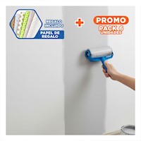 Pack6 Ligero Rodillo para Pintar Paredes y Techo Uniforme Azul Negro Y+Papel Regalo