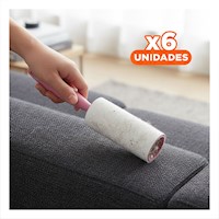 Pack6 Articulo Versatil para Retirar Pelusa de Alfombras y Tapiceria Rosado Y+Regalo Sticker