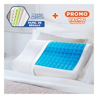 Pack2 Linea Cervical Ortopedica con Gel para Dormir Mejor y Cuidar el Cuello Y+Papel Regalo