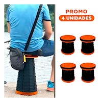 Pack4 Banqueta Ligera y Portatil con Seguro para Añadir Asientos Anaranjado Y+Regalo Sticker