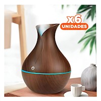 Pack6 Difusor para Decoracion de Sala con Diseno en Madera Oscuro Natural Y+Regalo Sticker