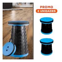 Pack2 Banco Plegables con Seguro Para Jardin Patio y Terraza Azul