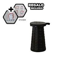 Asiento Compacto Facil de Transportar para Casa Negro Y+Regalo Sticker