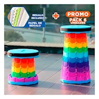 Pack6 Banqueta Funcional Plegable Pensada para Reuniones y Uso Domestico Y+Papel Regalo