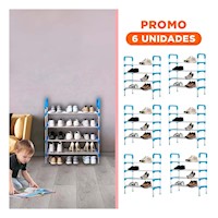 Pack6 Mueble Vertical 4 Niveles Ligero y Practico y Comodo para Casa Celeste