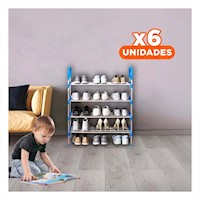 Pack6 Mueble Vertical 4 Niveles Versatil y Ligero y Practico Celeste Y+Regalo Sticker