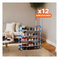Pack12 Almacenador Vertical 4 Niveles Comodo y Ligero y Practico Celeste