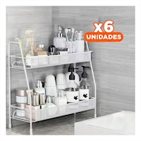 Pack6 Estructura de 2 Niveles Multiuso Versatil y Resistente Blanco Y+Regalo Sticker