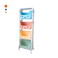 Organizador Infantil con Caritas 4 Niveles Verde Celeste Amarillo y Naranja Y+Papel Regalo