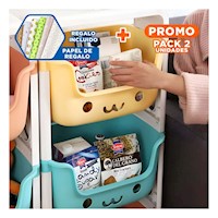 Pack2 Modulo Infantil con Caritas 4 Niveles Diseno Llamativo Multicolor Y+Papel Regalo