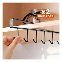 Pack2 Equipo de Gancho 6x1 Color Negro con Material Seguro en toda la Cocina Y+Regalo Sticker