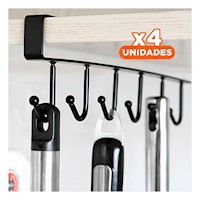 Pack4 Mueble Auxiliar 6x1 Color Negro para Espacios con mucha Gana en su Casa