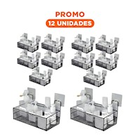 Pack12 Torre de Alambre 15x15x36 cm Negro con Soporte Estable y Superior Y+Regalo Sticker