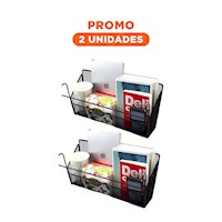 Pack2 Equipo Auxiliar 26x8x13 cm de Negro con Superficie Firme de Apoyo Real