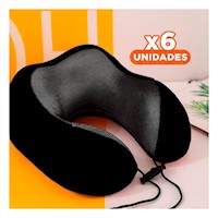 Pack6 Descanso de Cuello Suave para Traslado Diario Negro Y+Regalo Sticker