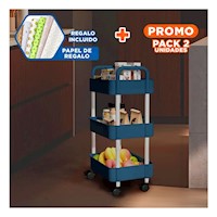 Pack2 Articulo de Menaje de Color Azul Acero para Casas con Vitalidad Linda Y+Papel Regalo