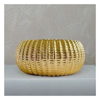 Plato Redondo Ceramica Galvanizada 15x20x10.5cm Dorado