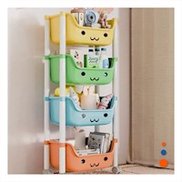Organizador Infantil con Caritas 4 Niveles Almacenaje Seguro Multicolor Y+Ligas Regalo