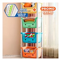 Pack2 Modulo Infantil con Caritas 4 Niveles Estructura Firme Multicolor Y+Papel Regalo