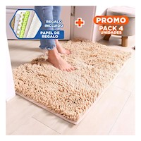 Pack4 Cobija Suave Microfibra 40x60cm Crema Diseno Comodo y Facil de Limpiar Y+Papel Regalo