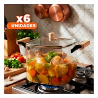 Pack6 Recipiente Transparente de Gran Capacidad para Cocina 5500ml Y+Papel Regalo