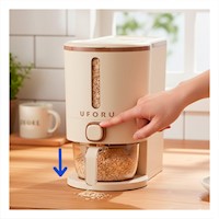 Base de Dispensador de Granos 5L Crema Marron para Cocina Y+Post It