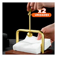 Pack2 Dispensador de Color Dorado Vertical con Base Madera y Brazo Practico Y+Regalo Sticker