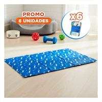 Pack6 Superficie Termica para Perro y Gato Patron Huesitos 50x65cm MD Azul