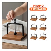 Pack6 Servilletero de Mesa de Color Negro Vertical con Base Madera y Brazo Dispensador