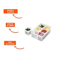 Envases Escurridores para Frutas 6 en 1 Blanco Cocina Y+Ligas Regalo