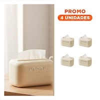Pack4 Tapa Color Crema de ABS Para Servilletero Funcional y Decorativa Y+Regalo Sticker