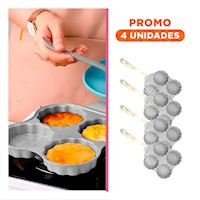 Pack4 Articulo Practico para Omelets y Recetas con Mango de Madera Beige Y+Regalo Sticker