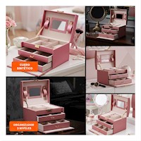 Caja Moderna de 3 Niveles Rosada para Accesorios Y+Post It