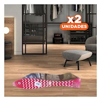 Pack2 Rascador para Gato en Forma de Pez en Marron con Base de Carton Firme Y+Papel Regalo