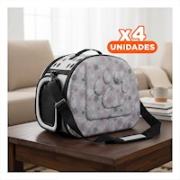 Pack4 Transportadora con Detalle en Plomo y Huellita en Goma para Movilidad Y+Regalo Sticker
