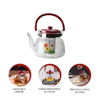 Recipiente Elegante de Vidrio con Tapa 1400ml Transparente Y+Ligas Regalo
