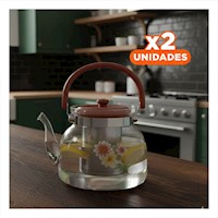 Pack2 Jarra Elegante para Hogar y Oficina 1400ml Guinda Y+Regalo Sticker