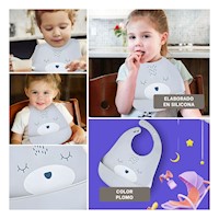 Pechera Infantil Silicona con Carita Plomo Duradero y Facil de Usar Y+Post It