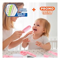 Pack6 Equipo Esencial para Bebe 6 Piezas Rosado para Hogar Y+Papel Regalo