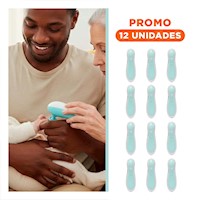 Pack12 Recortador Seguro de Uña para Bebe Celeste Compacto Y+Regalo Sticker