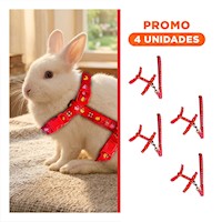 Pack4 Chaleco Comodo para Conejo y Gato Delgado en Rojo