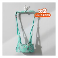 Pack2 Cinturon Caminador Infantil Bebe Verde Agua Diseño Ballena Seguro Y+Regalo Sticker