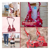 Arnes Caminador infantil Bebe Rojo Diseño Ballena Estable y Comodo Y+Post It