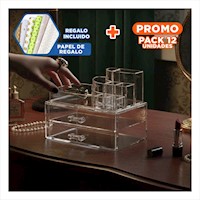 Pack12 Organizador de Cosmeticos con Dos Niveles para Mayor Capacidad Y+Papel Regalo