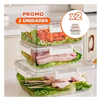 Pack2 Lote 3 para Guardar Ingredientes Frescos 700 Ml 1700 Ml 3300 Ml Y+Papel Regalo