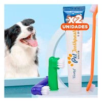 Pack2 Sistema Portatil Cuidado Dental 4 Piezas Multicolor Compacto Y+Papel Regalo