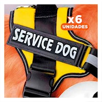 Pack6 Pechera Ajustable para Perro de Servicio Talla L Amarillo