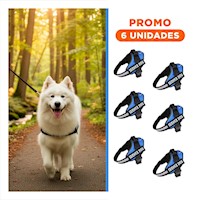 Pack6 Chaleco Ajustable para Perro de Servicio Talla L Azul Y+Regalo Sticker