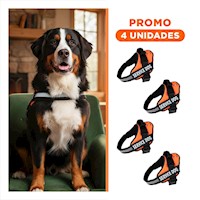 Pack4 Chaleco de Trabajo para Perro Talla L Color Anaranjado