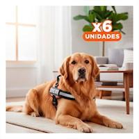 Pack6 Arnes Ajustable para Perro de Servicio Talla L Anaranjado